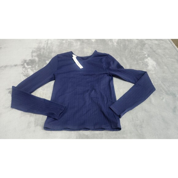 Victoria's Secret Women's Small Blue Soft Seamless Cable Long-Sleeve Top NWT - Picture 1 of 8